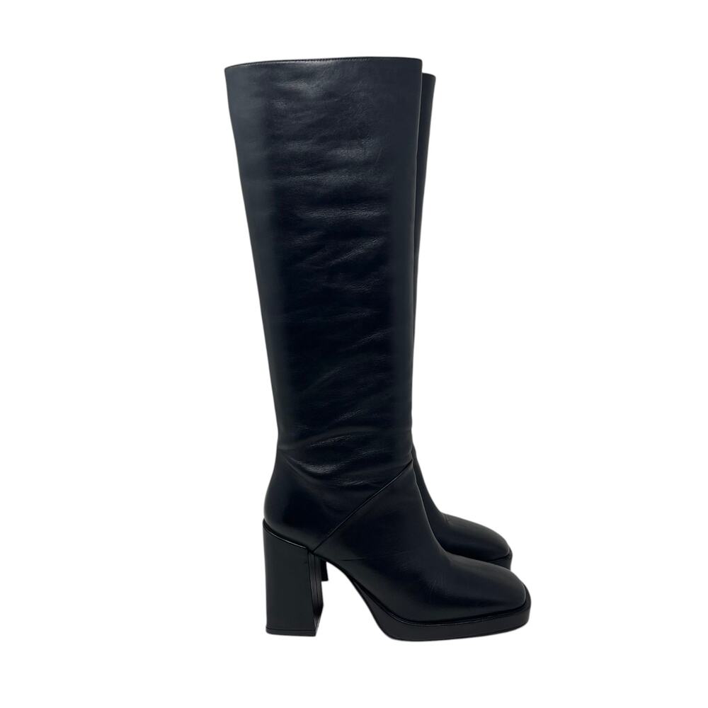 JONAK Paris Boots - Tall Platform Heels and Square Toes - Black - Size 39